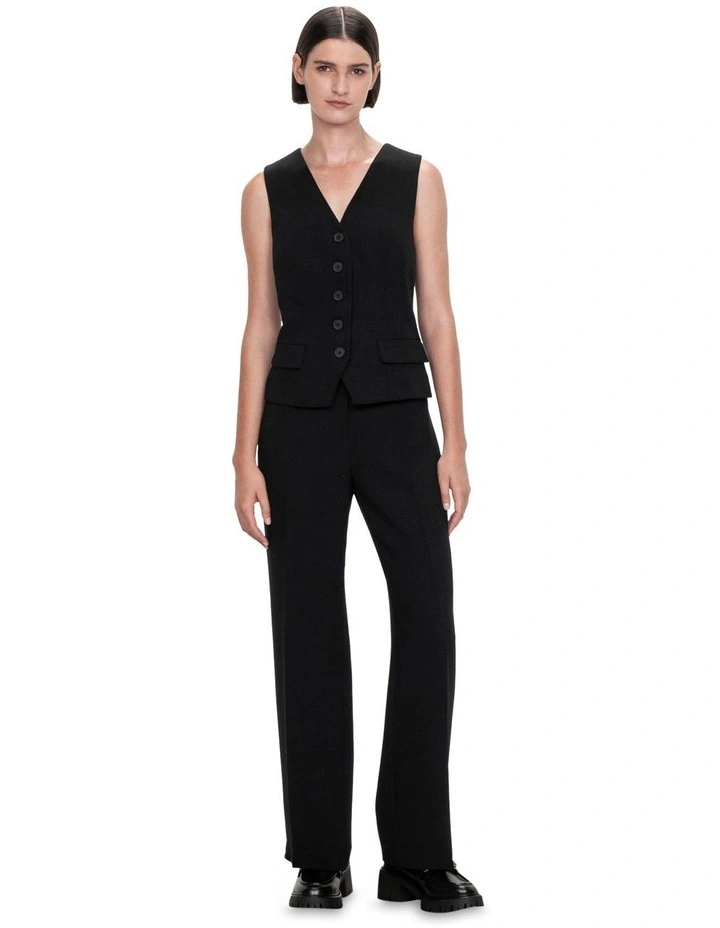 Double Weave Waistcoat in Black