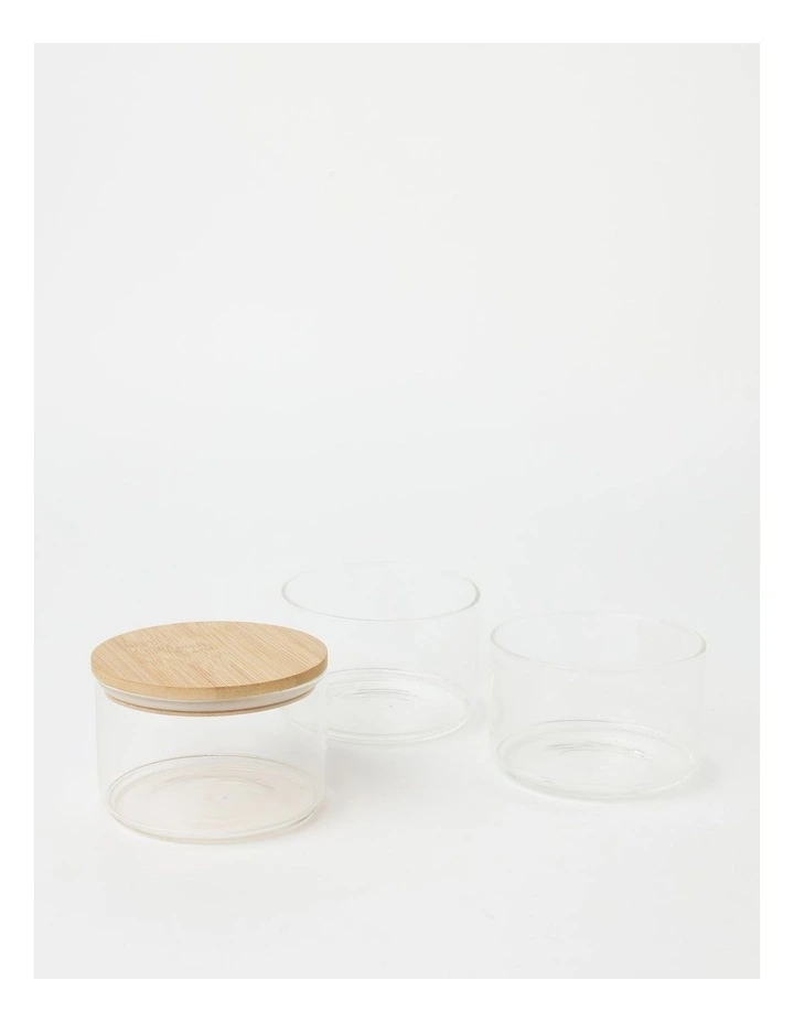 3 Teir Glass Jar with Bamboo Lid