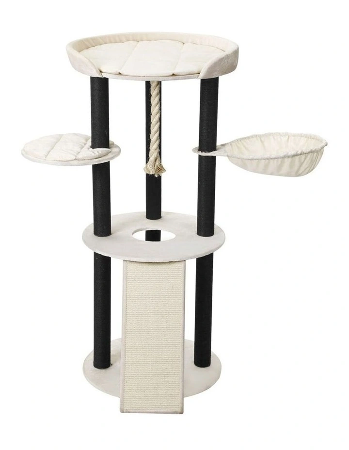 141cm Catsby Hampton Cat Tree Scratching Post Tower Pet Bed