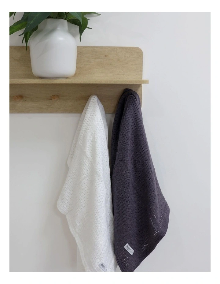 Nordic Cellular Blanket 2 Pack in Charcoal/White
