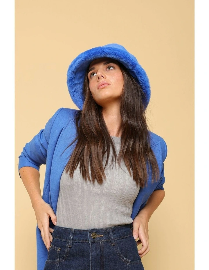 Carla Bucket Hat in Cobalt Blue