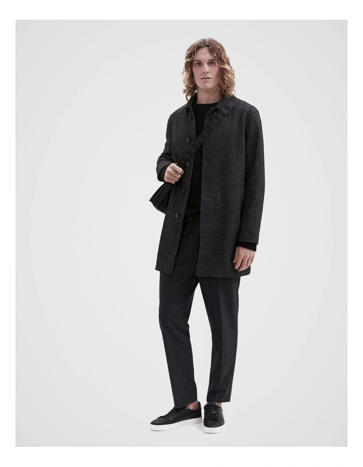 Herringbone Coat in Charcoal