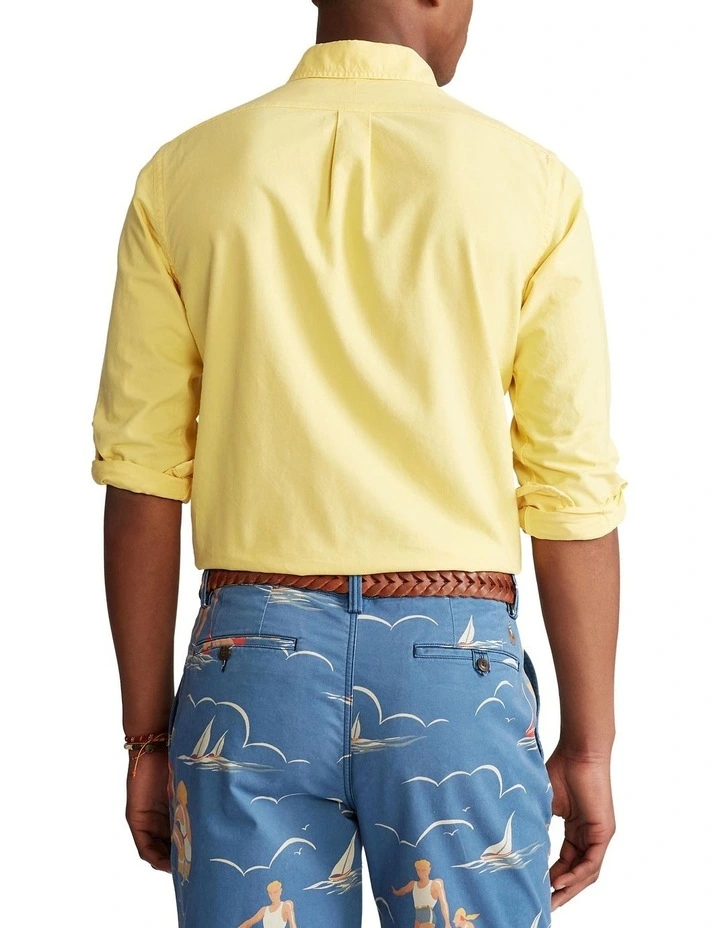 Classic Fit Garment-Dyed Oxford Shirt in Yellow