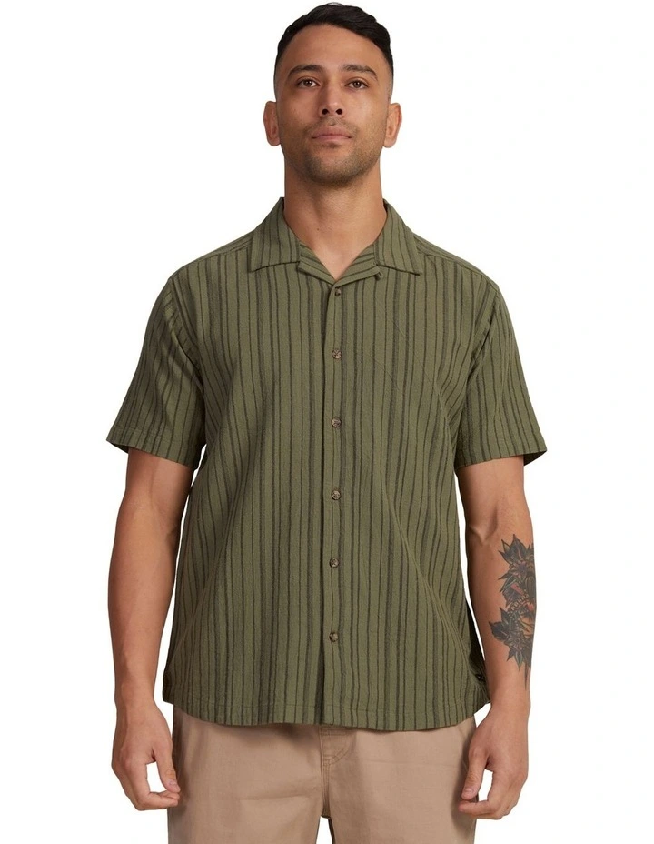 Beat Stripe Shirt in Agave