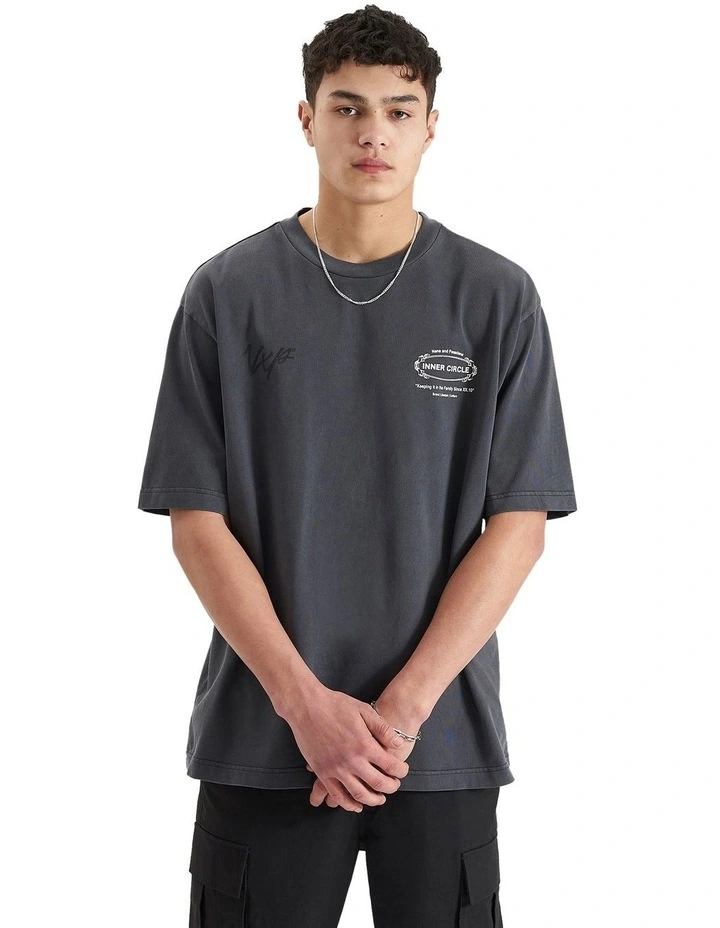 Arcade Heavy Oversized Tee in Pigment Asphalt