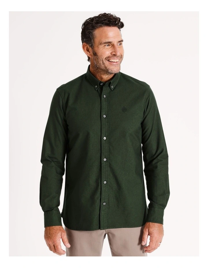 Payne Oxford Long Sleeve Shirt in Green
