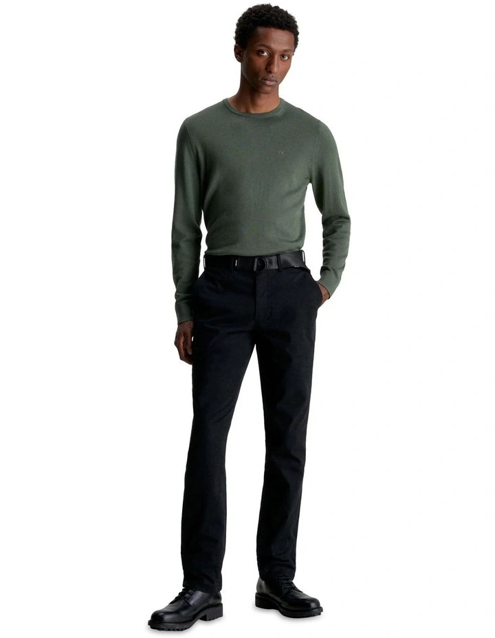 Merino Crew Neck Knit in Green