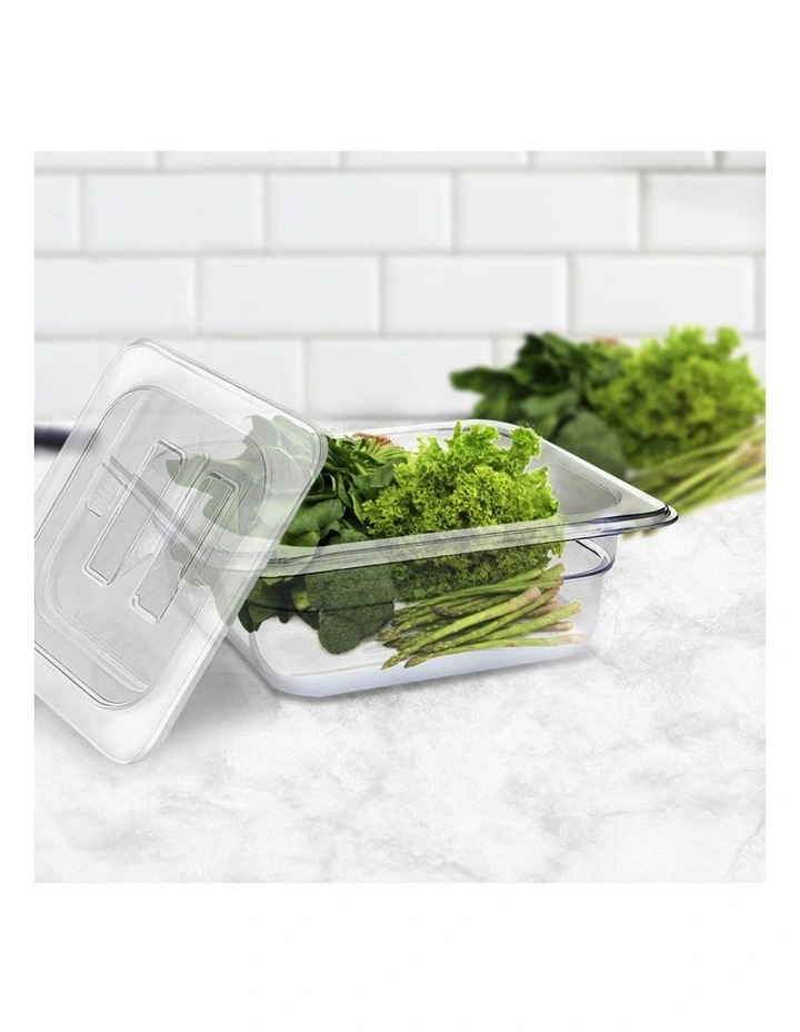 Gastronorm Pan 1/6 Food Tray with Lid 65mm in Clear