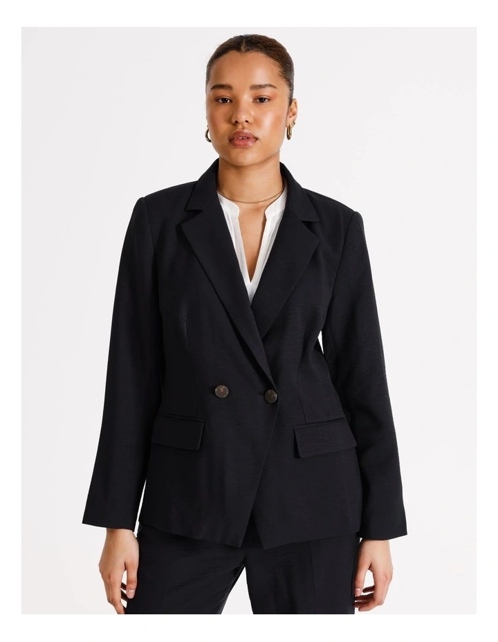 Double Breasted Cutaway Blazer in Navy
