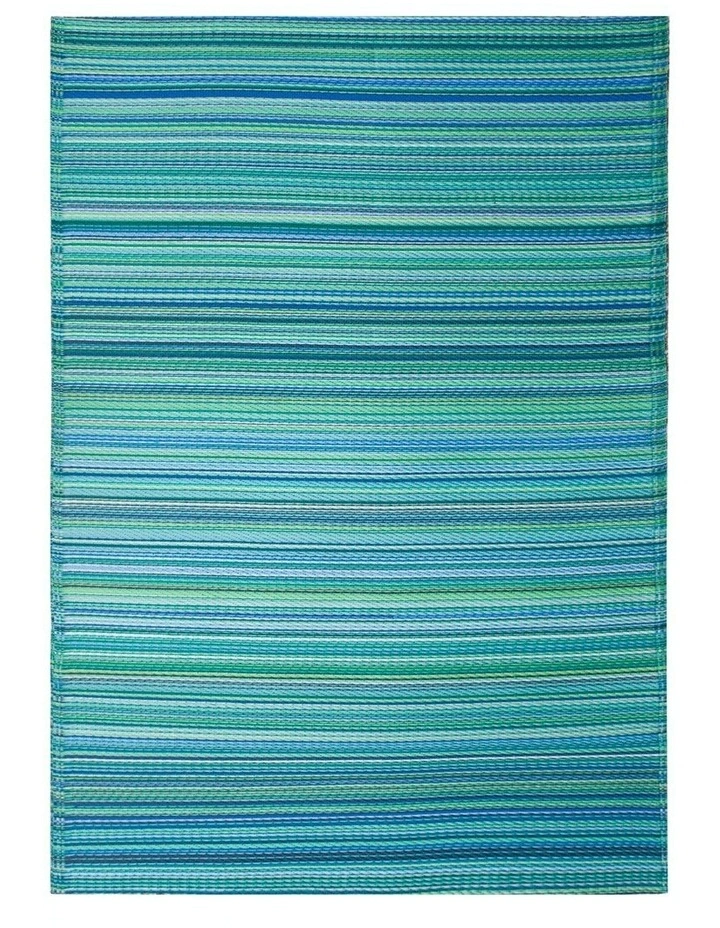 150x238cm Cancun Aqua Recycled Plastic Outdoor Rug and Mat