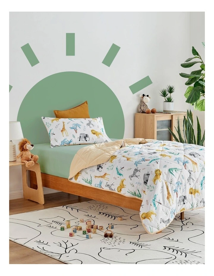 At The Zoo Comforter Set in White