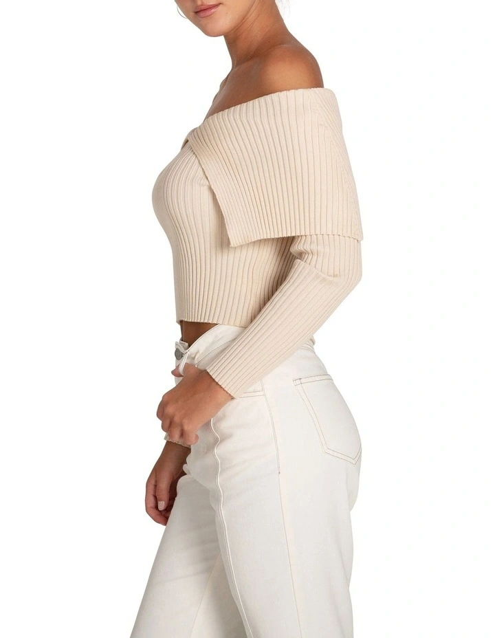 More Than Words Collared Knit Top in Cream