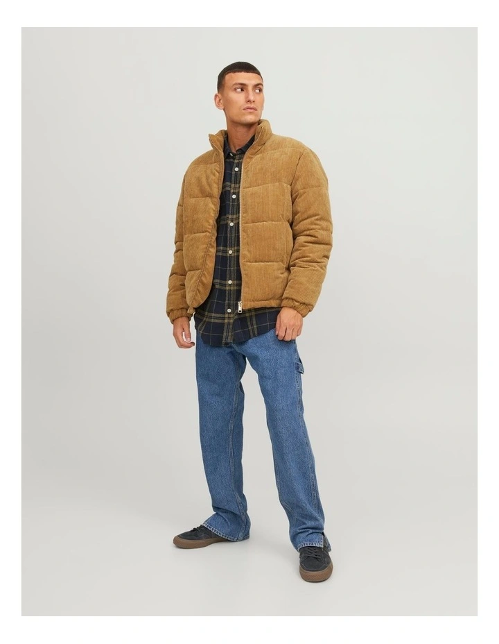 Jordalston Corderoy Puffer Jacket in Bone Brown