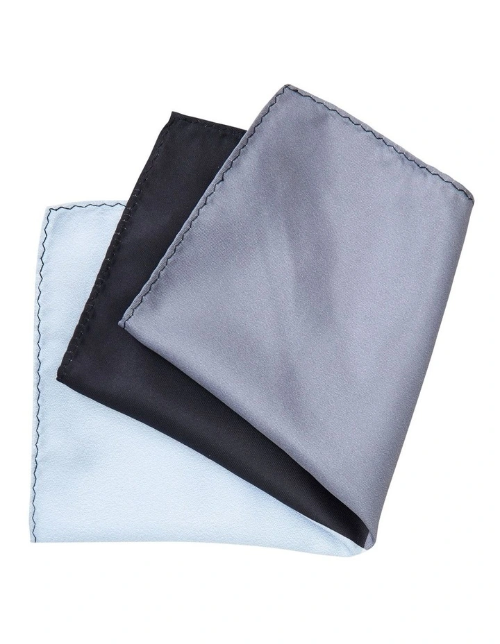 Pocket Square Multi Check in Black
