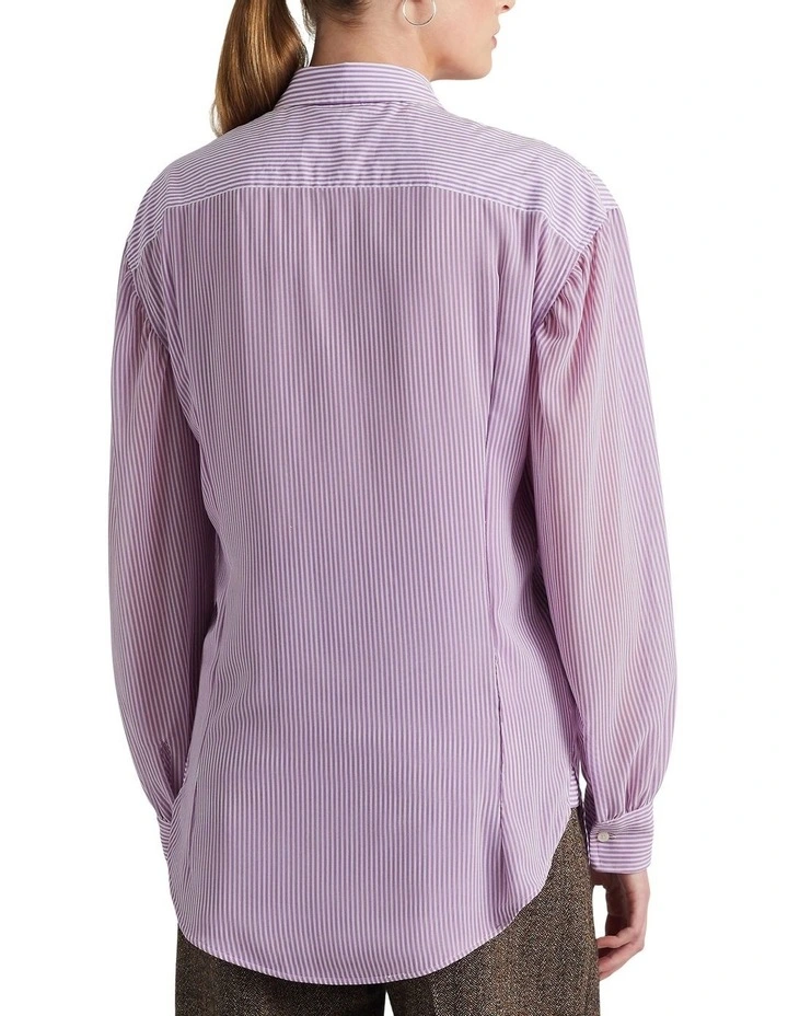 Striped Broadcloth Shirt in Purple