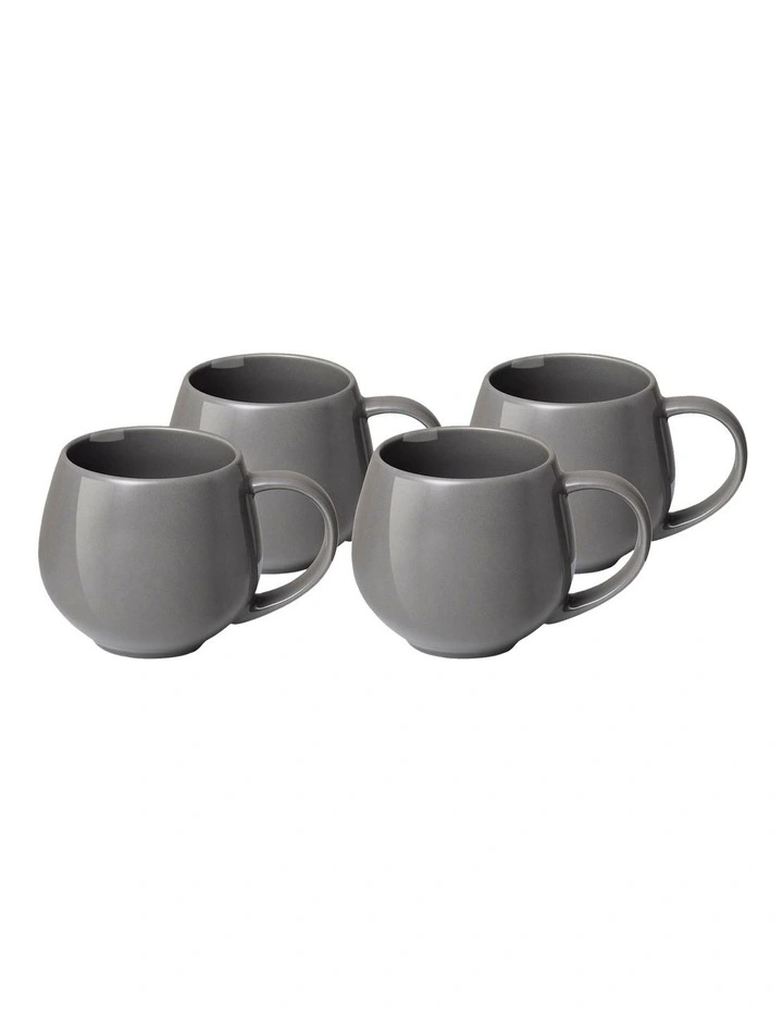 Gift Boxed Concorde Mug 475ml Set of 4 in Charcoal