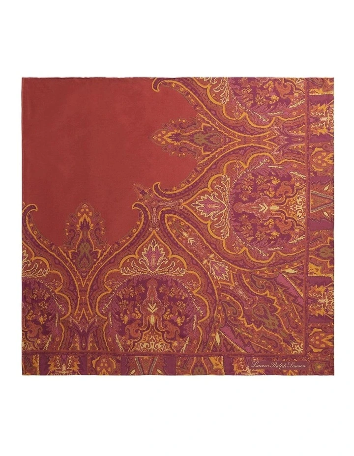 Cameron Paisley Silk Habotai Scarf in Red