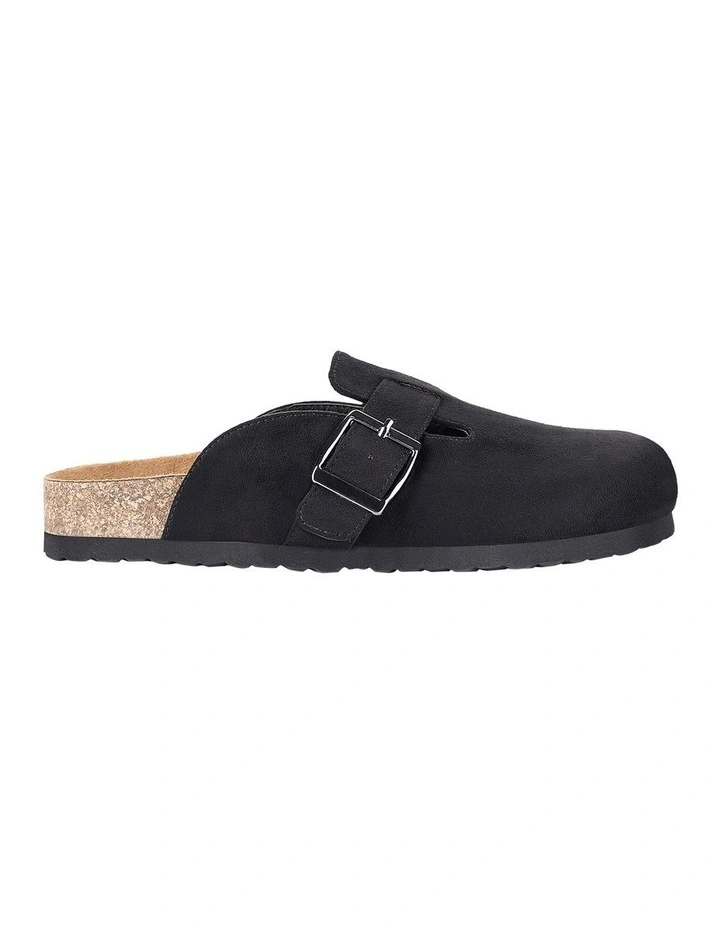 Xion Footbed Slides in Black Micro
