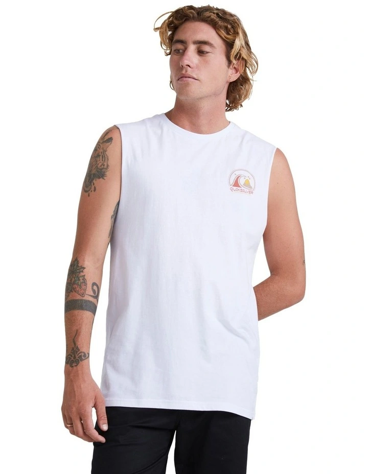 Clean Circle Muscle T-shirt in White