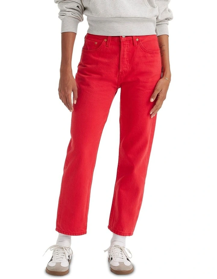 501 Original Cropped Jeans in Script Red