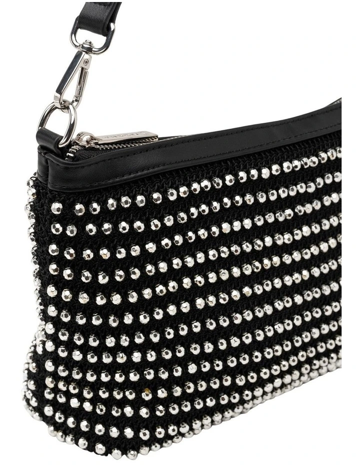 Christina Beaded Bag in Black/Silver
