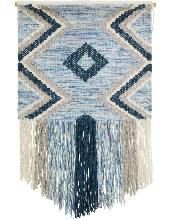 Fringe Wall Hanging in Blue