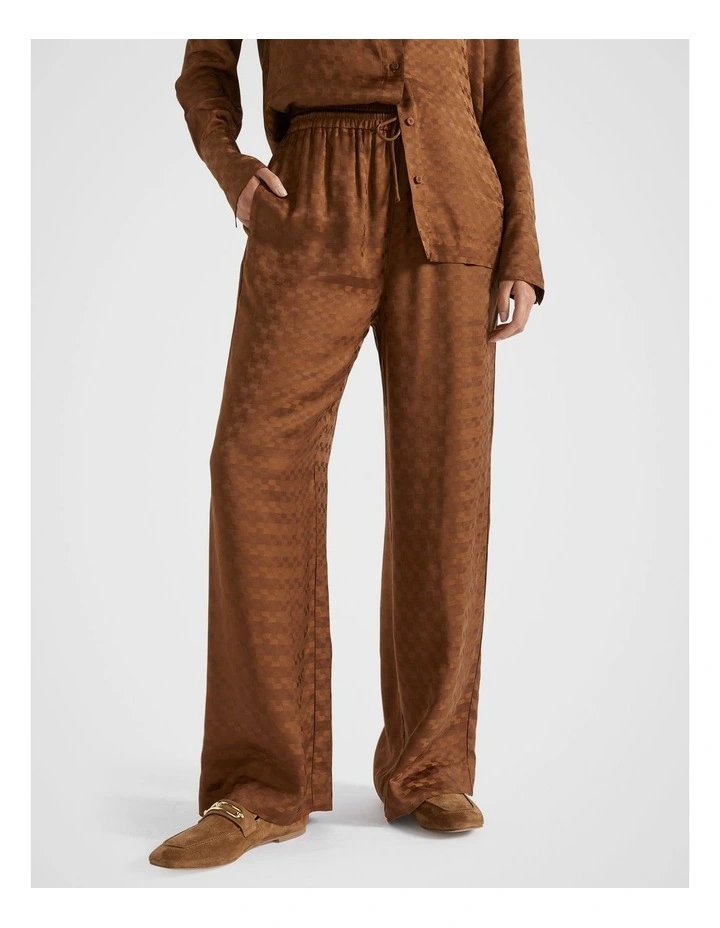 Jacquard Tie Pant in Spice