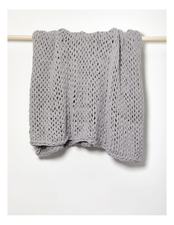 Chunky Knit Throw 130x180cm in Grey