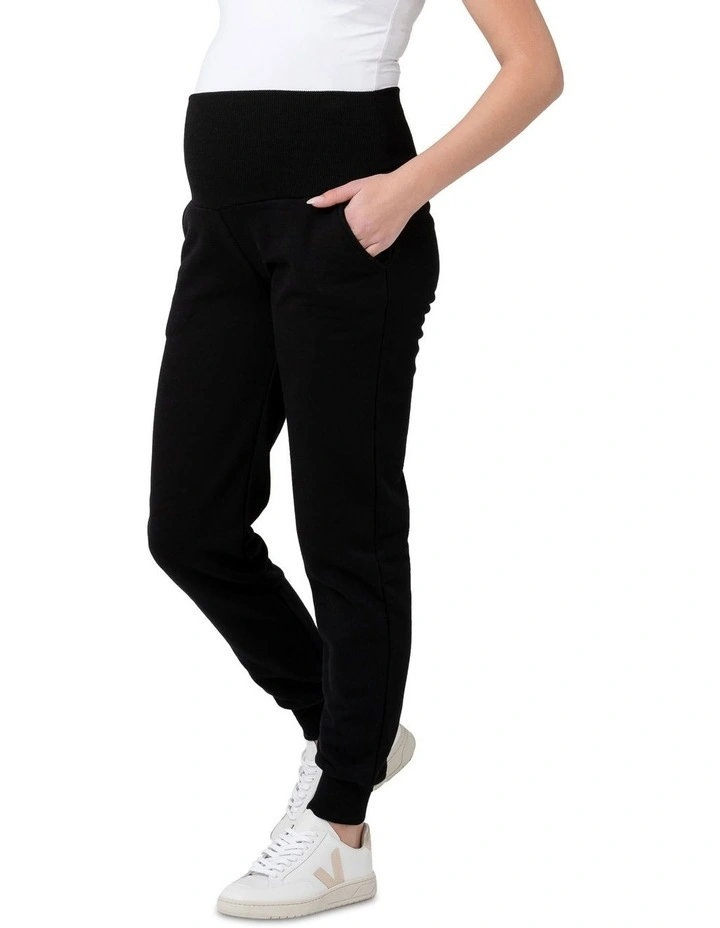 Taylor Over Tummy Joggers in Black