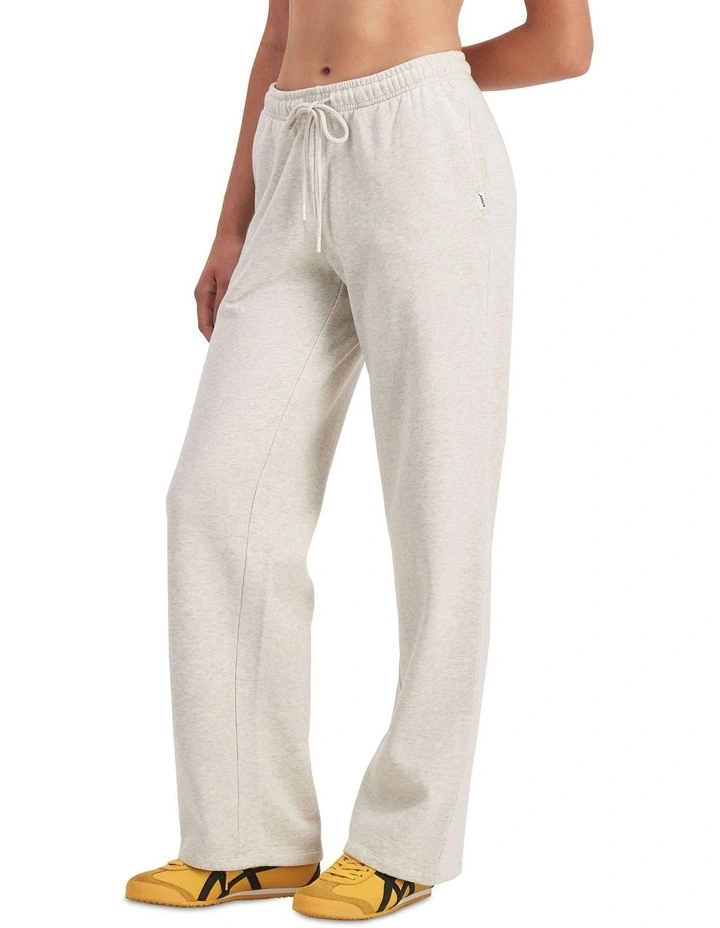 Cotton Sweats Fleece Straight Leg Trackie in Polar Marle
