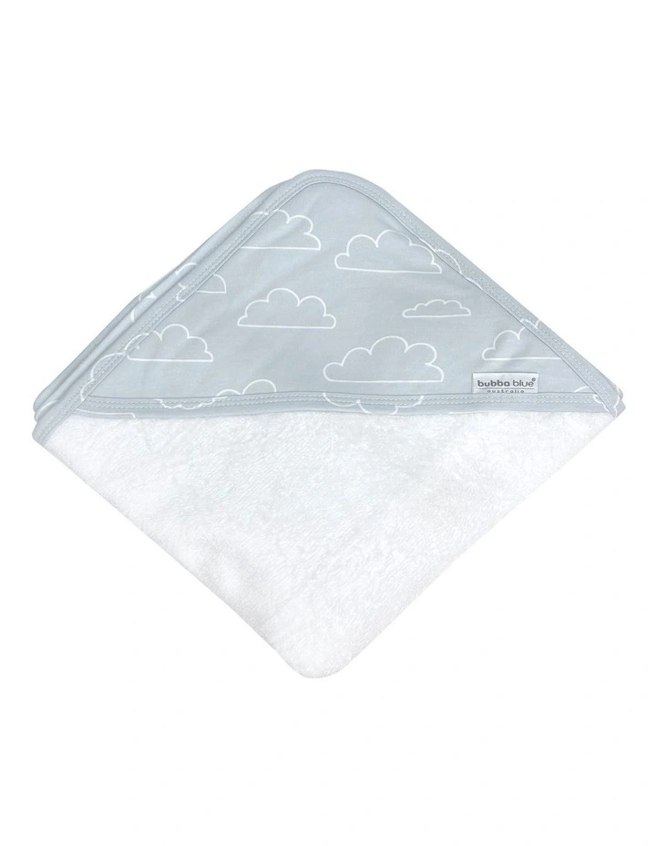 Single Nordic Hooded Towel in Blue