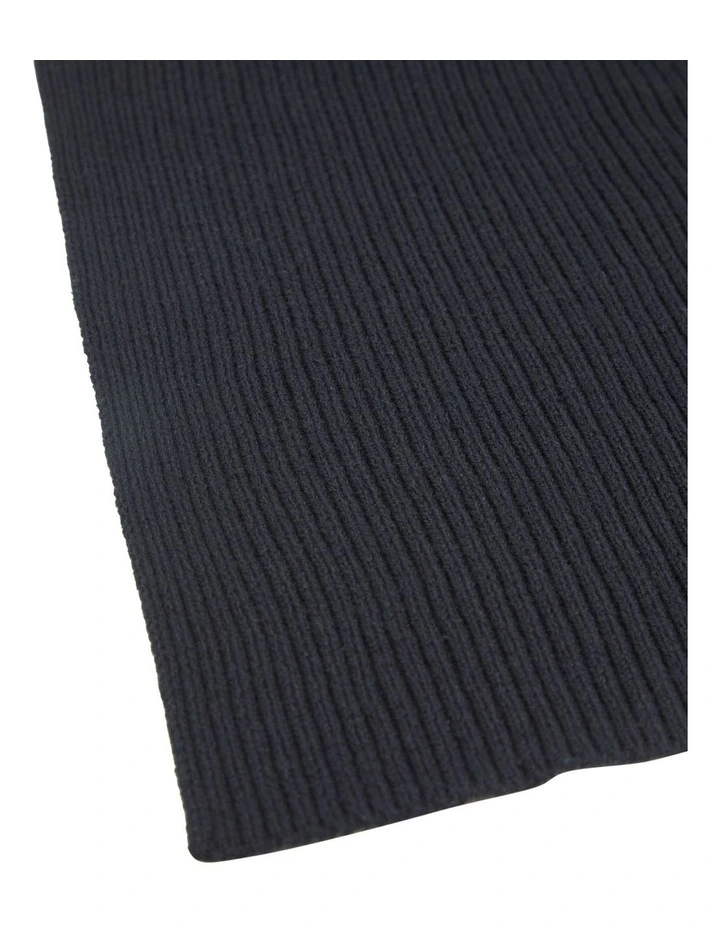 Stima Rib Knit Scarf in Black