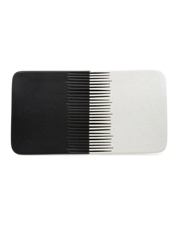 Osaka 33cm Rectangle Platter Black/White
