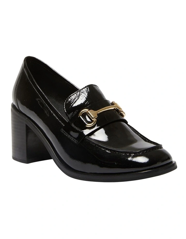 Sabrina Heeled Shoes in Black Patent Leather