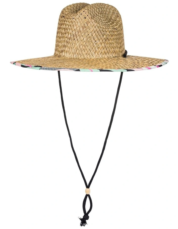 Pina To My Colada Straw Sun Hat in Anthracite Palm Song