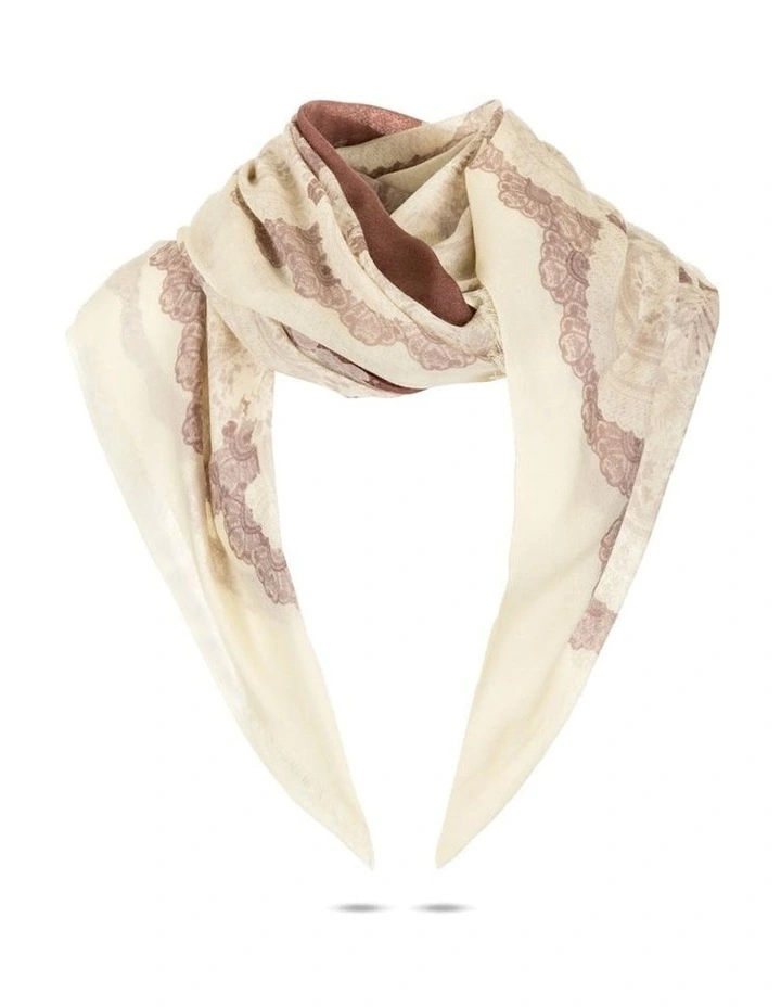 Australian Merino Wool Scarf in Cream/Tan