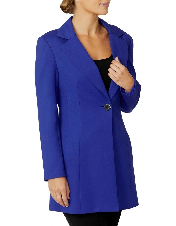 Abbey Cobalt Ponti Coat in Cobalt