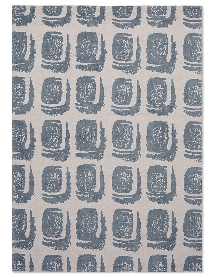 Woodblock Rug 163001 in Grey