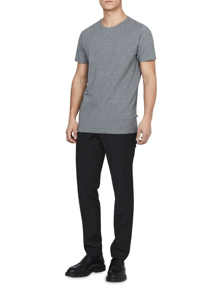 Cotton Stretch T-shirt in Medium Grey Melange