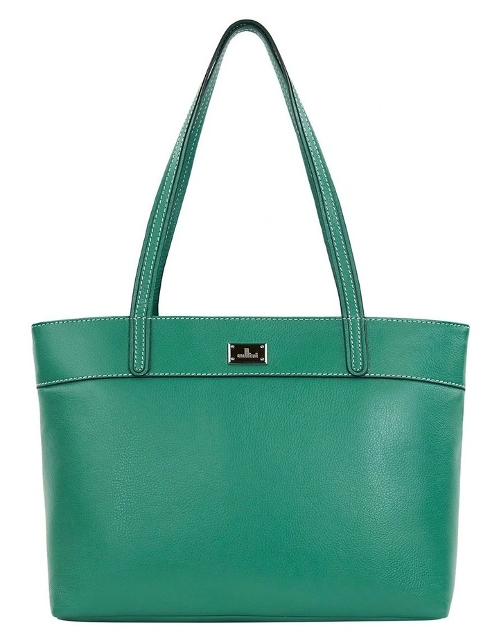 Valencia Leather Tote in Green