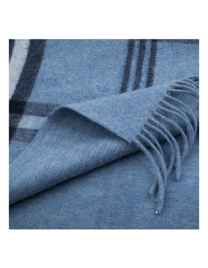 Australian Merino Wool Reversible Wrap in Steel Blue