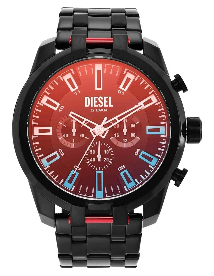 Split Black Chronograph Watch DZ4589