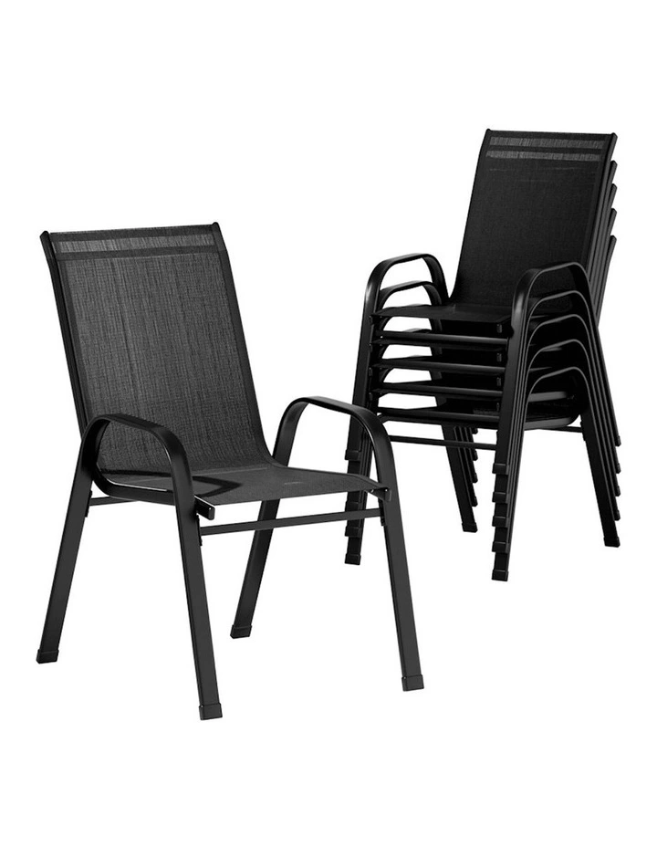 Outdoor Stackable Chairs x6 in Black