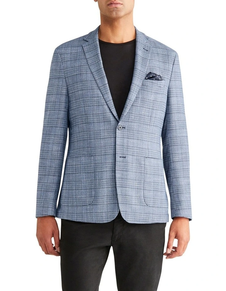 Prince of Wales Check Blazer in Check Blue