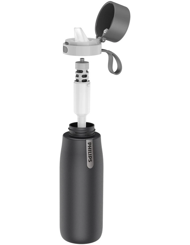 Daily Straw insulated Filtration Bottle 550ml in Grey