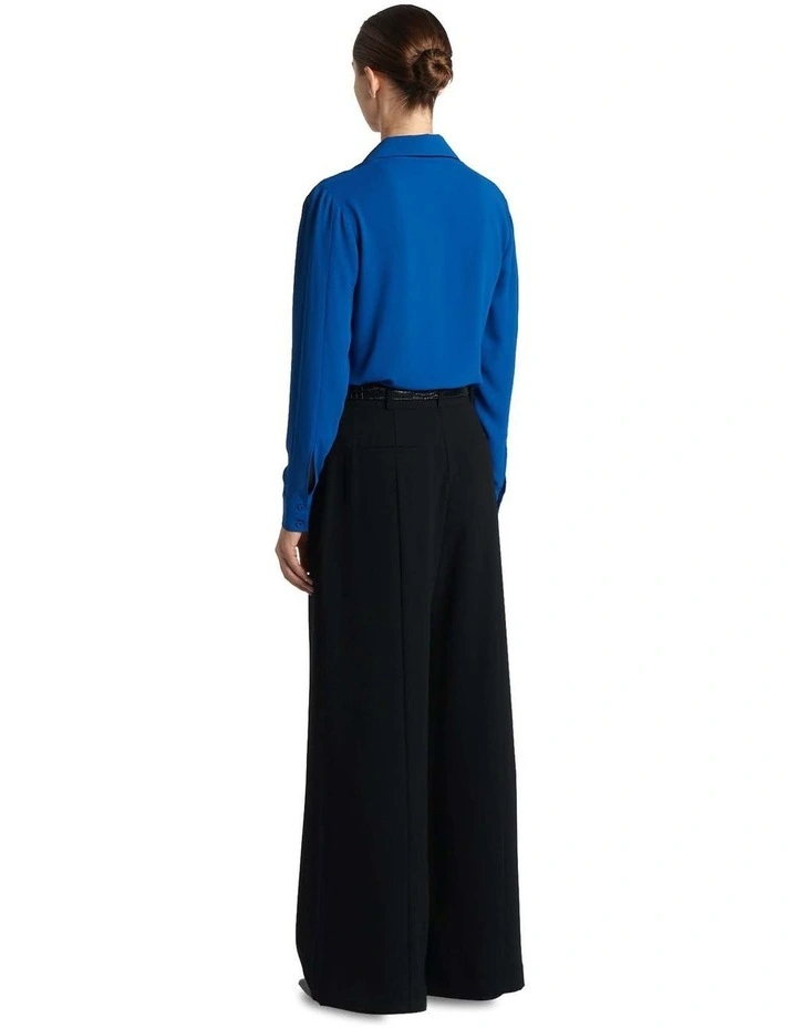 Recycled Georgette Shirt in Cobalt