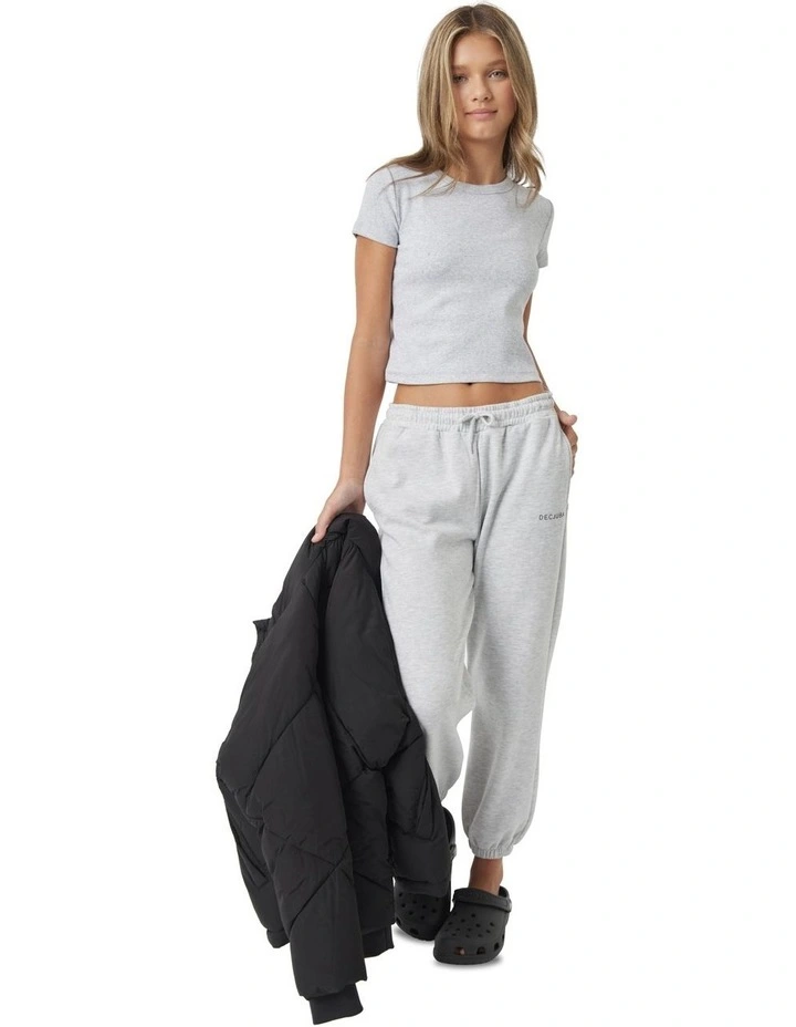 Harper Crop Tee in Light Grey Marle