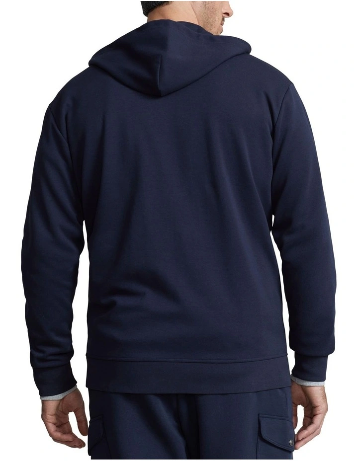 Double-Knit Full-Zip Hoodie in Navy