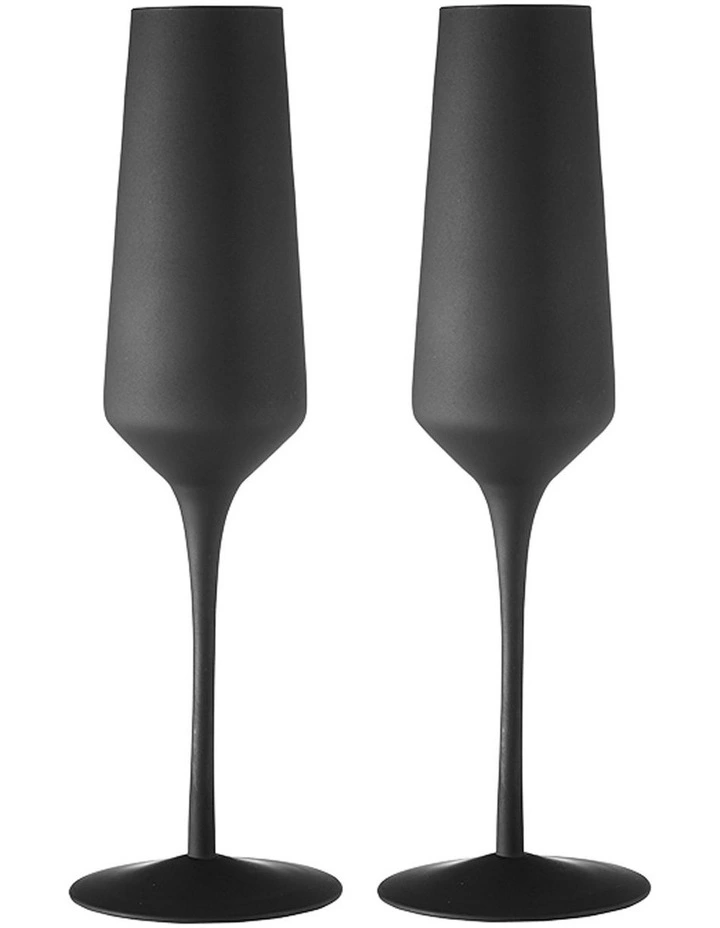 Aurora Champagne Glass 2 Pack in Matte Black