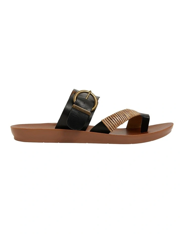 Geneva Black Smooth Sandals
